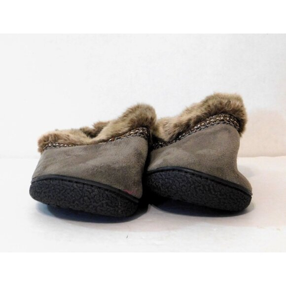 Isotoner SmartZone Slippers Womens Lg 8.5-9 Taupe Comfort Microsuede - Picture 4 of 14